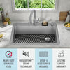 33” Drop-In Undermount Stainless Steel Single Bowl Kitchen Sink with Accessories